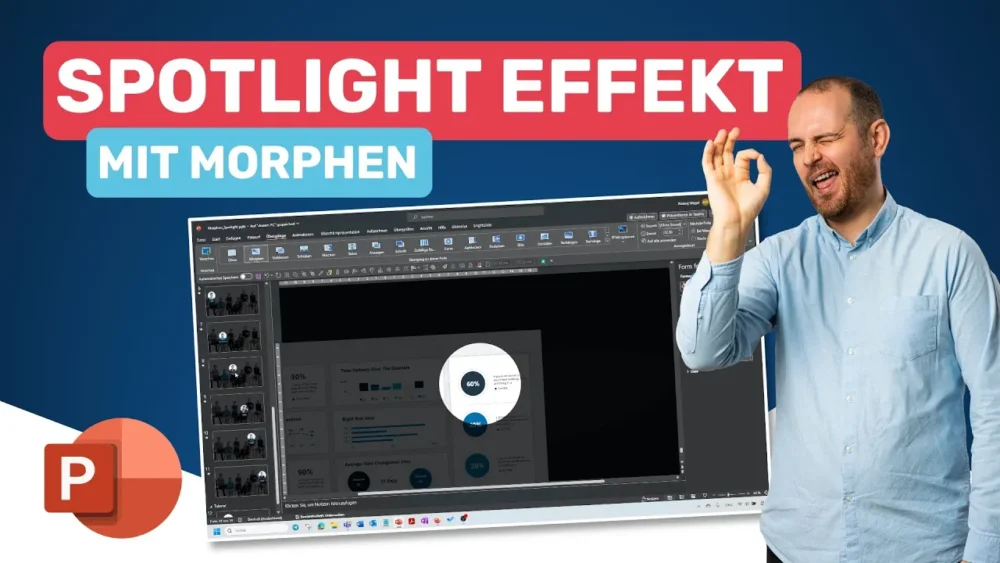 Spotlight-Effekt in PowerPoint mit dem Morph-Übergang erzeugen